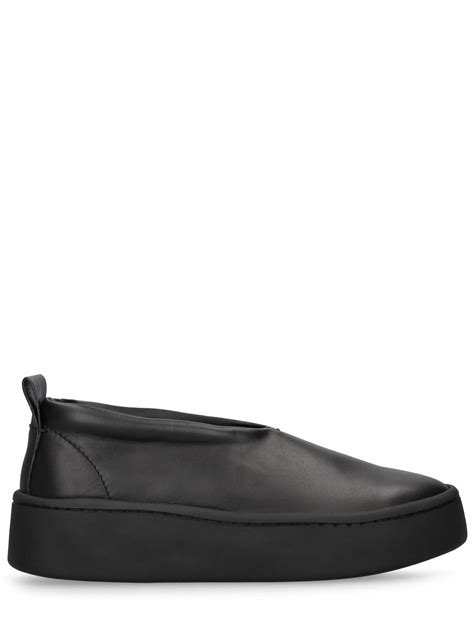 JIL SANDER - 40mm Leather Slip On Sneakers Jil Sander