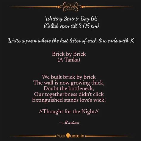 Brick by Brick (A Tanka) ... | Quotes & Writings by Martian Mirth ...