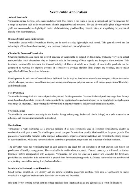 Vermiculite Production line for expanded materials | PDF