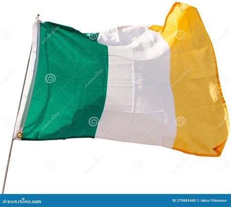 Flag of Ireland Waving on Flagstaff Stock Photo - Image of independence ...