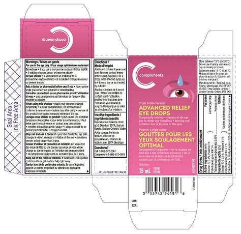 DailyMed - COMPLIMENTS ADVANCED RELIEF EYE DROPS 15ML- dextran 70 ...