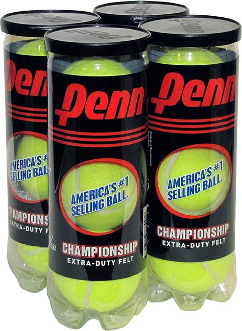 Penn Championship Tennis Balls - Extra Duty Felt Pressurized - 4 Cans ...