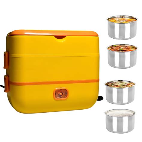 Elevea 2LAYER Electric Lunch Box for Office, Portable Lunch Warmer with ...