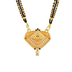 Buy morir Traditional Gold-Plated Mangalsutra with Diamond-Shaped ...