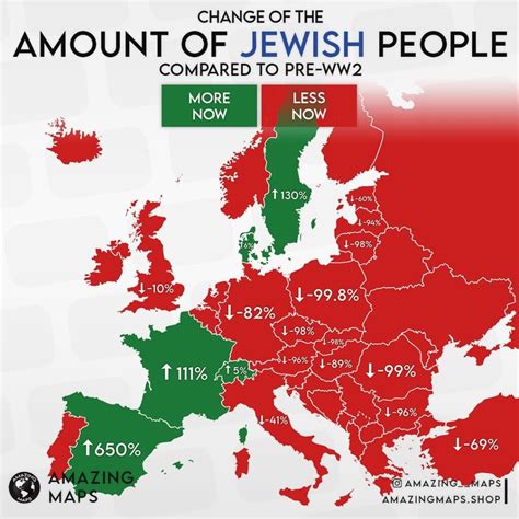 Jewish Population in Europe: A Historical Perspective Before and After the Holocaust - Vivid Maps
