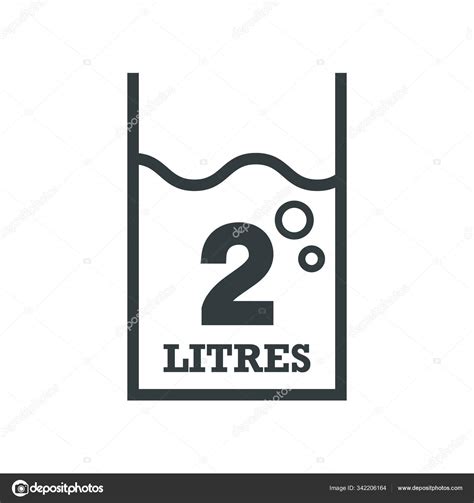 2 Liter l sign estimated volumes milliliters Stock Vector Image by ...