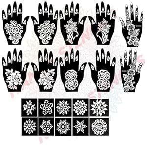 Ivana's Mehndi Tattoo Stencil Mehndi Design for Hands Set of 20 pc ...