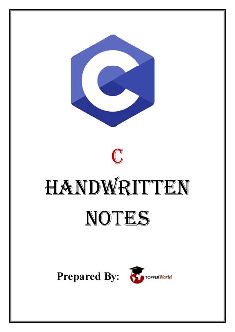 C Handwritten Notes: Introduction to Programming in C - Studocu