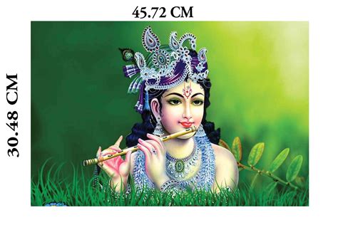 Buy Yellow Alley Hindu Religious Wall Poster| Krishna Bhagwan Poster ...