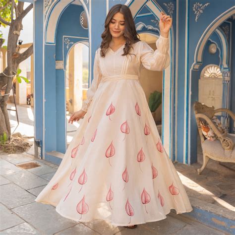 Hand Painted Organza Ethnic Dress – Roohaniyat Jaipur