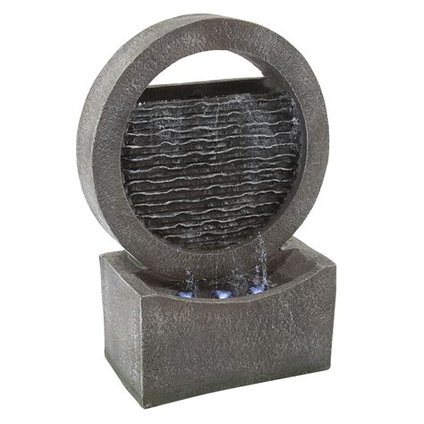 Buy Round Cascade Outdoor Fountain - 18.5-Inch Modern Polyresin ...