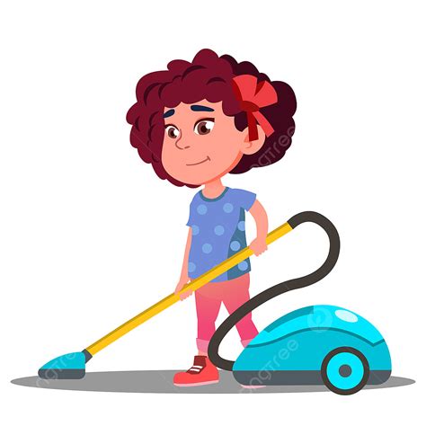 Woman Vacuuming Cartoon