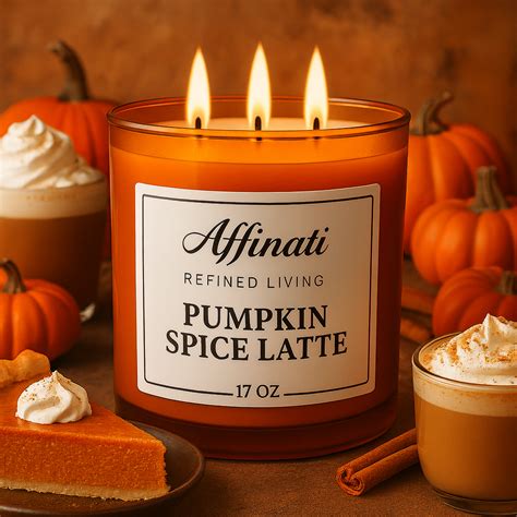 Pumpkin Spice Latte 3-Wick Candle | Cozy Fall Coffee Scent – Affinati