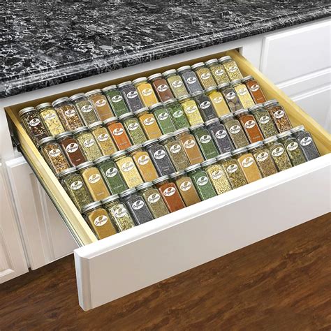 LYNK PROFESSIONAL® Spice Drawer Organizer - Heavy Gauge Steel 4 Tier ...