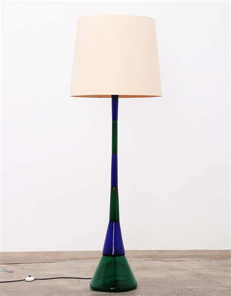 Blue Green glass floor lamp by Fulvio Bianconi for Venini, Italy 1950 ...