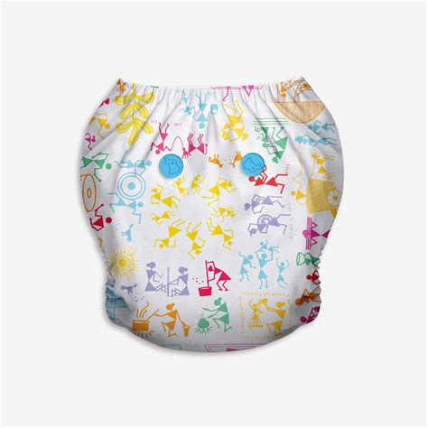 Freesize UNO Cloth Diapers (White Warli) by SuperBottoms
