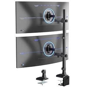 VIVO Dual Vertically Stacked Ultra-Wide Monitor Desk Mount with ...