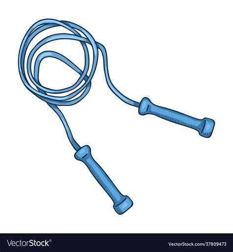 Cartoon blue jumping rope - Royalty-Free Vector | VectorStock