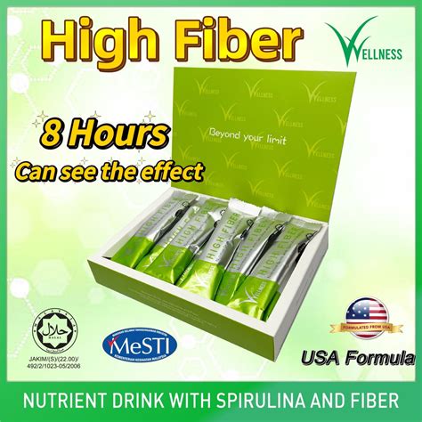 Vvellness High Fiber Nutrition with Spirulina Drinks Fit Slimming Lose Weight Fibre Detox Sachet ...