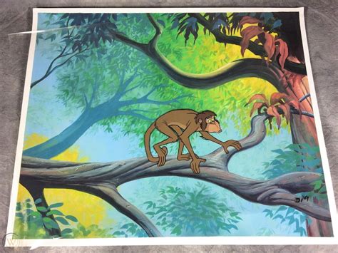 JUNGLE BOOK Monkey Original Animation Production Cel & Background (Disney, 1967) | #1904918884