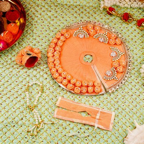 Fancy Laddu Gopal Pristine Orange Poshak Size 5 – ServDharm