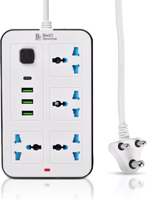 Niralasa Spike Guard with USB 3 Plug Adapter Power Strip 2mtr Cable ...