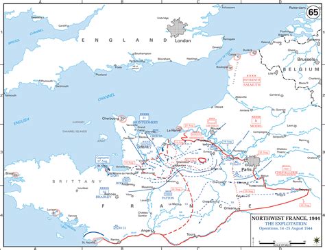 Map of WWII: Normandy August 14-25, 1944