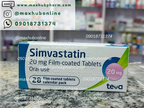 Simvastatin 20mg Teva by 28 Tablets - Maxhub Pharmacy