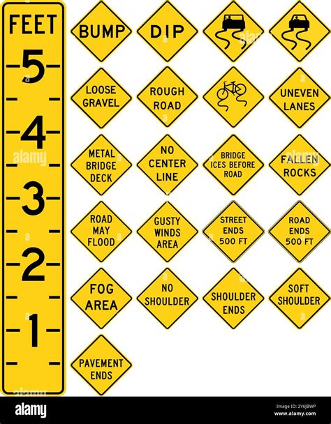 Pavement and Roadway Condition Warning Signs: Bump, Dip, Slippery When ...