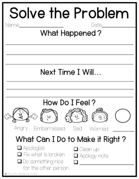 Image result for PBIS Behavior Reflection Sheet