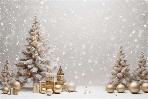 White And Gold Christmas Wallpaper