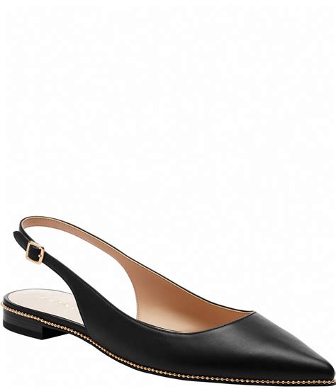 COACH Claire Leather Skimmer Slingback Flats | Dillard's | Slingback ...