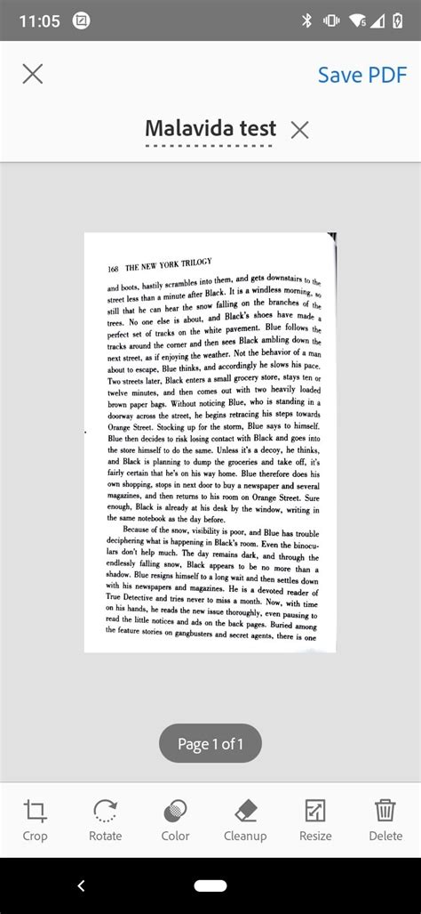 Adobe Scanner App Android 的图像结果