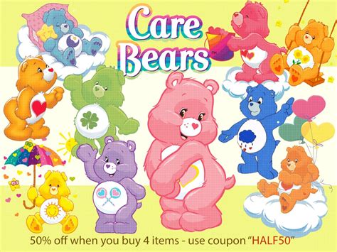 Care Bears Clipart PNG Care Bears Digital Graphic Image Colorful Bear ...