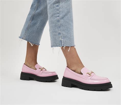 OFFICE Frenchie Patent Snaffle Chunky Loafers Pink Patent - Flat Shoes ...