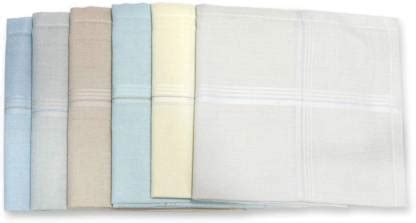 llakshdev Premium Cotton Handkerchiefs/Hanky/Napkin for men Pack of 6 ...