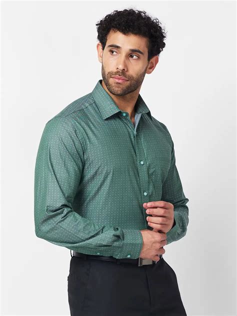 Raymond Men Green Structure Slim Fit Cotton Shirt – MyRaymond