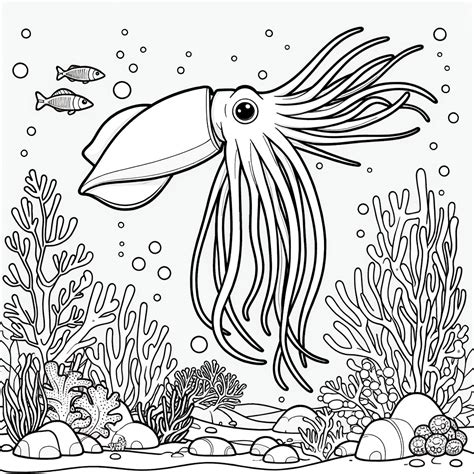 Large Squid Drawing