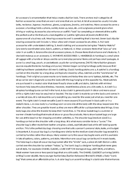 An accessory is ornamentation that helps create a fashion look - There ...