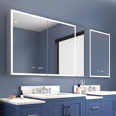 Rim 72" W x 30" H Led Lighted Big Medicine Cabinet Recessed or Surface ...