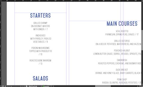 Image result for Create a Menu On InDesign