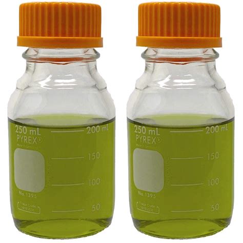 Corning PYREX #1395-250, 250ml Round Media Storage Bottle, with GL45 ...