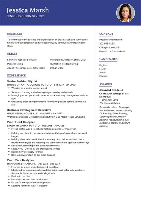 Fashion Stylist Resume Examples at Charlotte Mcgowan blog
