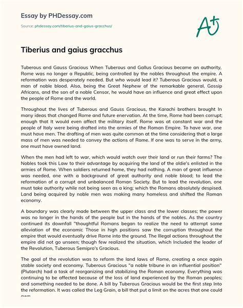 Tiberius And Gaius Gracchus Definition Example - PHDessay.com