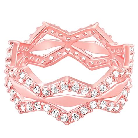 GIVA 925 Sterling Silver Rose Gold Zigzag Way Ring| Ring to Gift Women ...