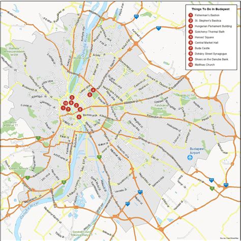 Map of Budapest, Hungary - GIS Geography