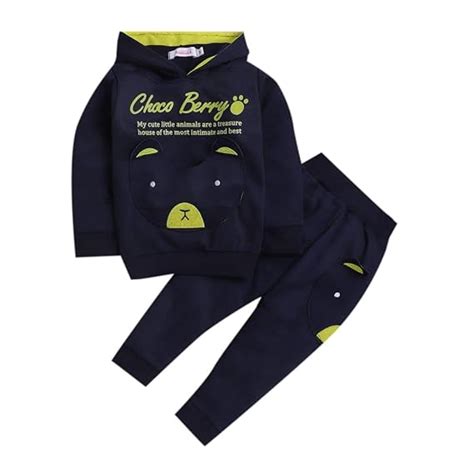Hopscotch Boys Polyester Text Printed Sweatshirt and Pant Set In Blue ...