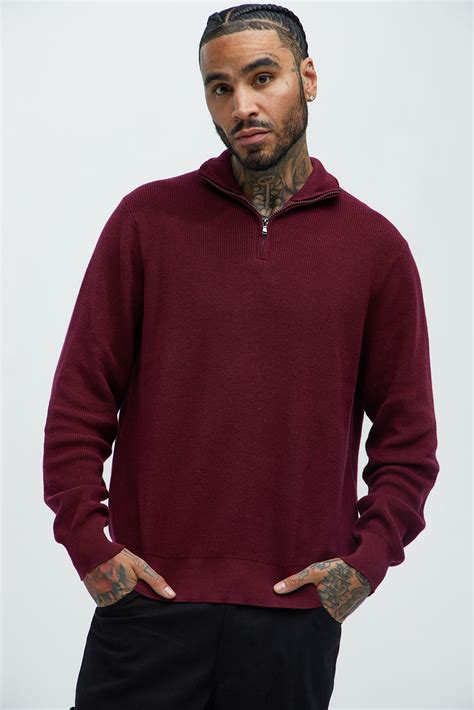 Shawn Quarter Zip Sweater - Red | Fashion Nova