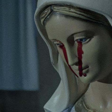 Download Horror Virgin Mary Blood Tears Picture | Wallpapers.com