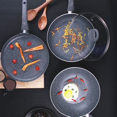Wonderchef Granite Set With Free Dosa Tawa 26cm | Non Stick Cookware ...